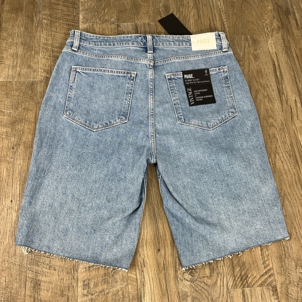 NWT PAIGE Robbie High Rise Slim Bermuda Short - Picture 2 of 13